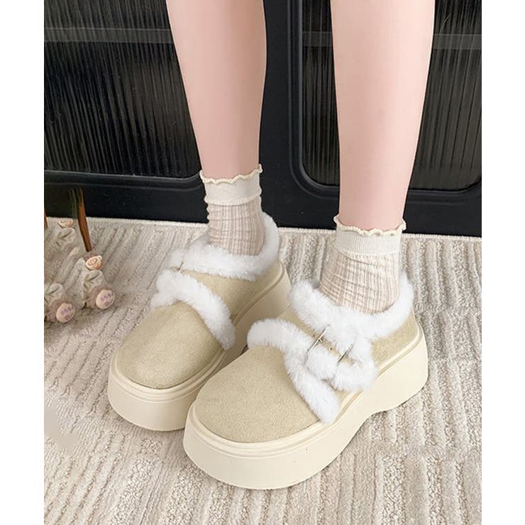 もこもこファー厚底ムートンシューズ裏起毛 | SUNSHINE CLOSET | 詳細画像1 