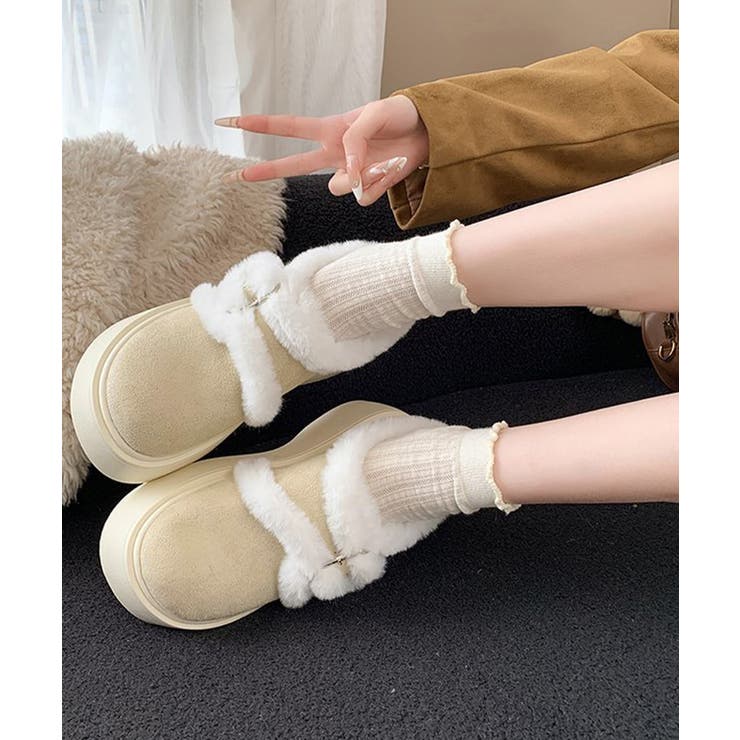 もこもこファー厚底ムートンシューズ裏起毛 | SUNSHINE CLOSET | 詳細画像15 