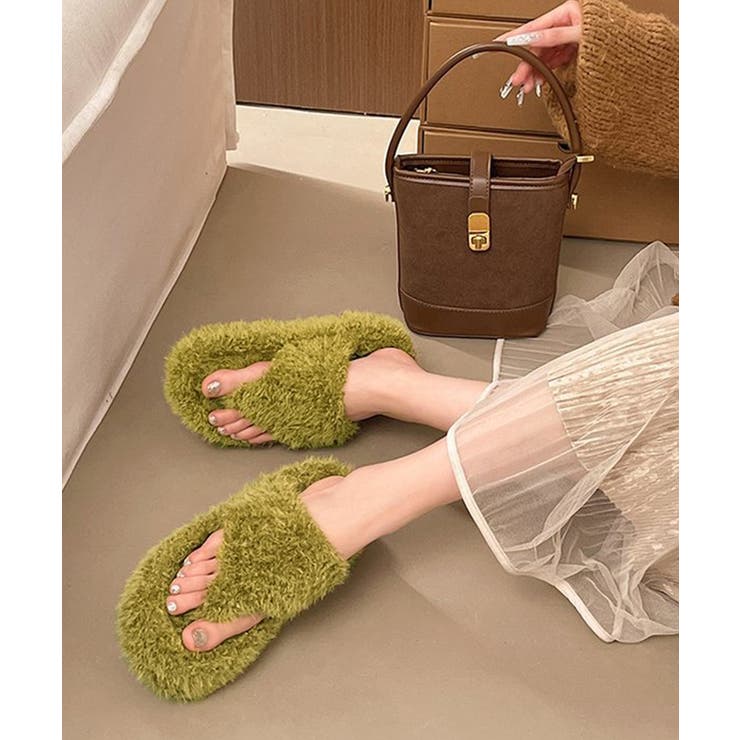 柔らかボア厚底フラットシューズ大人可愛い レディース秋冬室内履きスリッパ あった… | SUNSHINE CLOSET | 詳細画像10 