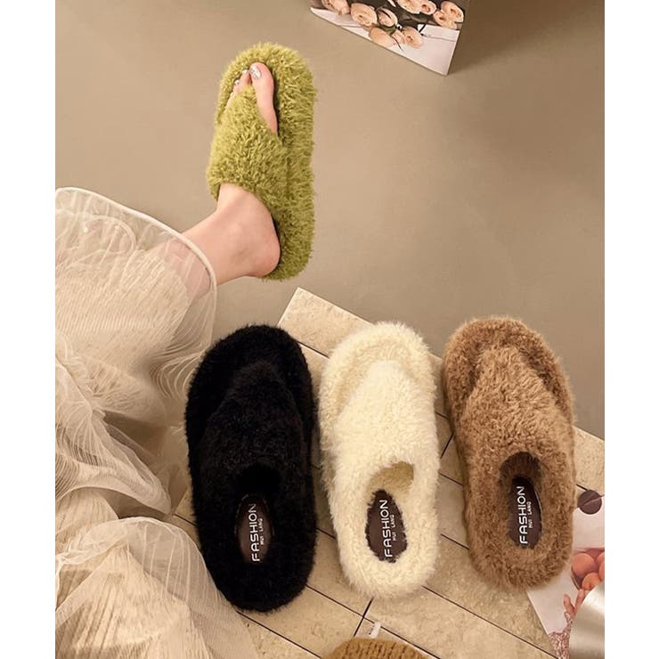 柔らかボア厚底フラットシューズ大人可愛い レディース秋冬室内履きスリッパ あった… | SUNSHINE CLOSET | 詳細画像14 