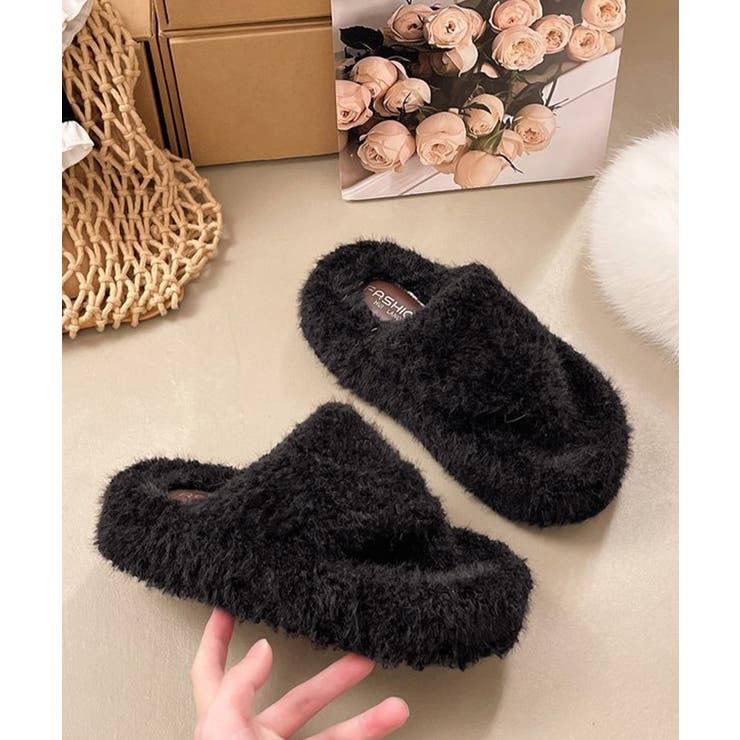 柔らかボア厚底フラットシューズ大人可愛い レディース秋冬室内履きスリッパ あった… | SUNSHINE CLOSET | 詳細画像16 
