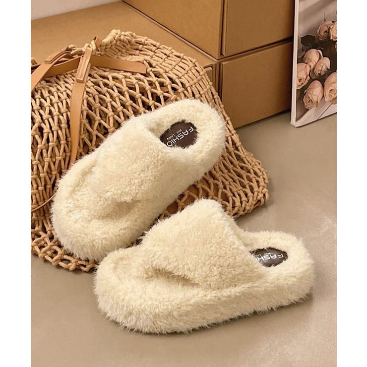柔らかボア厚底フラットシューズ大人可愛い レディース秋冬室内履きスリッパ あった… | SUNSHINE CLOSET | 詳細画像18 