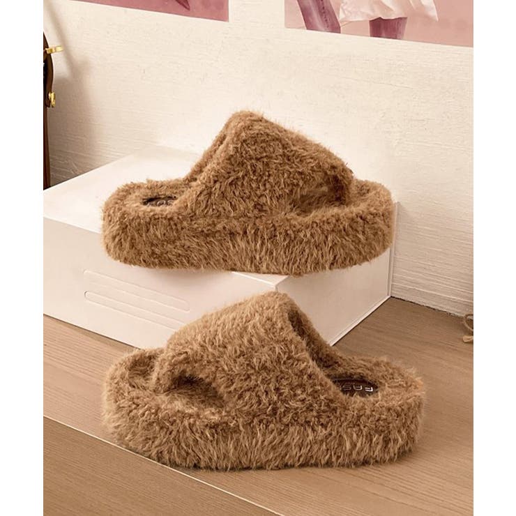 柔らかボア厚底フラットシューズ大人可愛い レディース秋冬室内履きスリッパ あった… | SUNSHINE CLOSET | 詳細画像19 