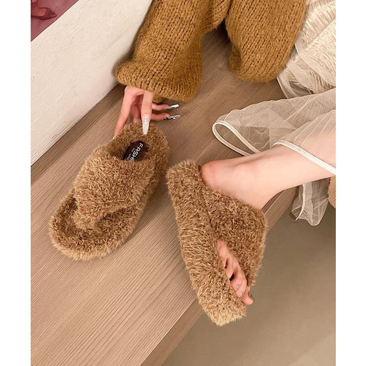 柔らかボア厚底フラットシューズ大人可愛い レディース秋冬室内履きスリッパ あった… | SUNSHINE CLOSET | 詳細画像7 