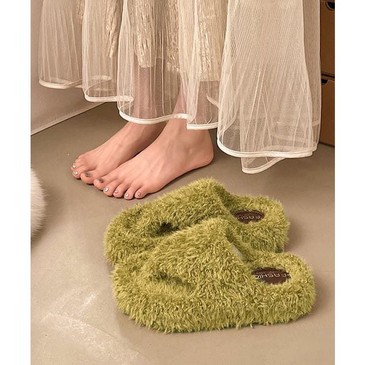 柔らかボア厚底フラットシューズ大人可愛い レディース秋冬室内履きスリッパ あった… | SUNSHINE CLOSET | 詳細画像9 