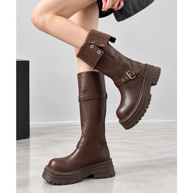 レディースヴィンテージ風折り返しブーツボリュームソール靴ラウンドトゥ 防寒シュー… | SUNSHINE CLOSET | 詳細画像10 