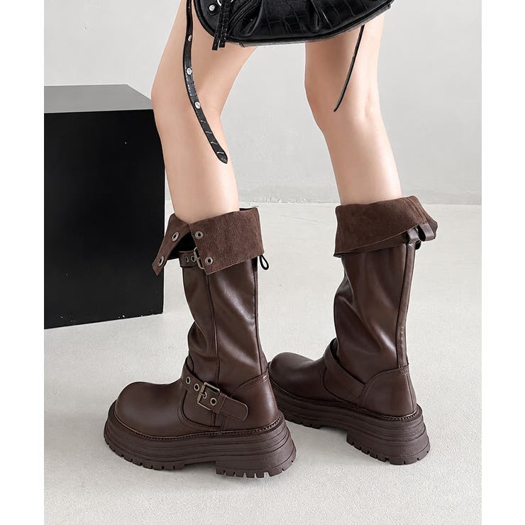 レディースヴィンテージ風折り返しブーツボリュームソール靴ラウンドトゥ 防寒シュー… | SUNSHINE CLOSET | 詳細画像11 