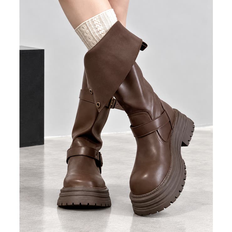 レディースヴィンテージ風折り返しブーツボリュームソール靴ラウンドトゥ 防寒シュー… | SUNSHINE CLOSET | 詳細画像15 