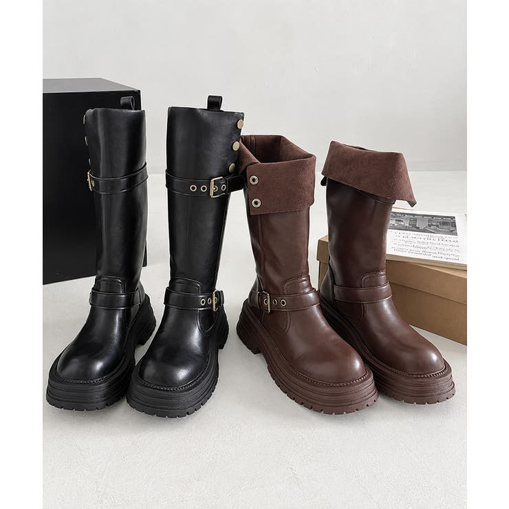 レディースヴィンテージ風折り返しブーツボリュームソール靴ラウンドトゥ 防寒シュー… | SUNSHINE CLOSET | 詳細画像20 