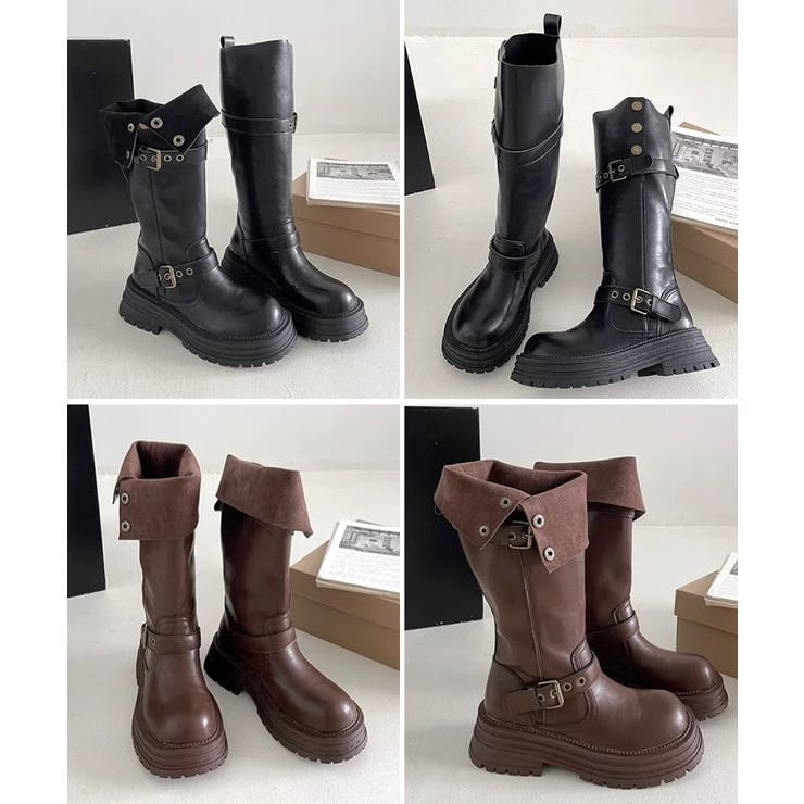 レディースヴィンテージ風折り返しブーツボリュームソール靴ラウンドトゥ 防寒シュー… | SUNSHINE CLOSET | 詳細画像23 