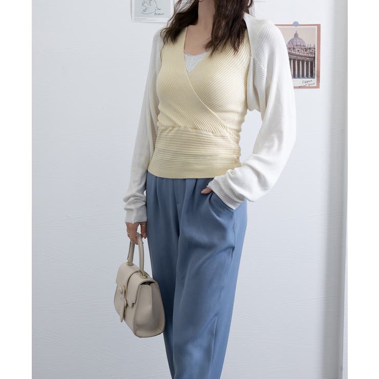 Vネックリブニットトップス サマーニット | SUNSHINE CLOSET | 詳細画像15 