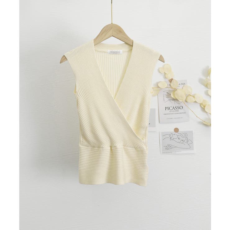 Vネックリブニットトップス サマーニット | SUNSHINE CLOSET | 詳細画像18 