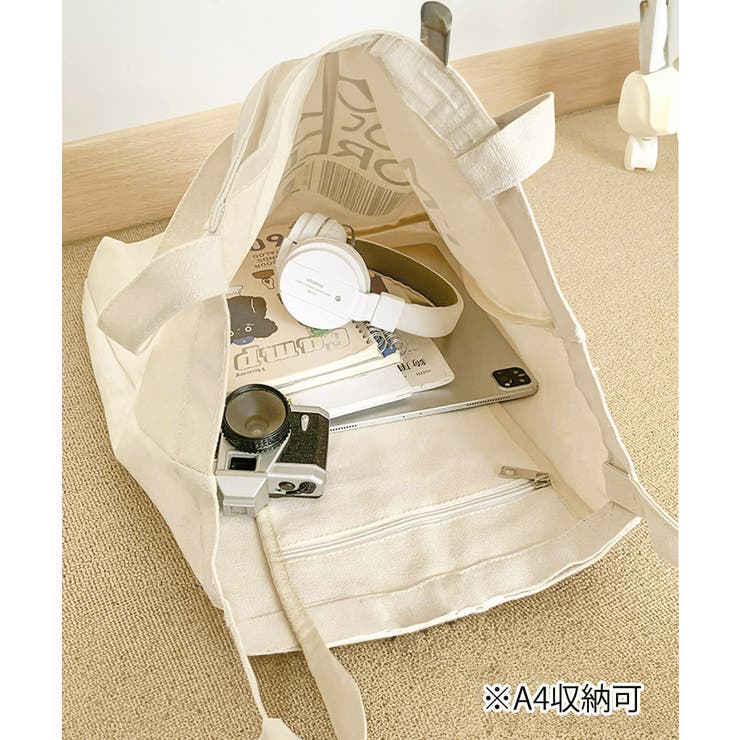 英字ロゴトートバッグa4縦型バッグ帆布鞄 | SUNSHINE CLOSET | 詳細画像17 
