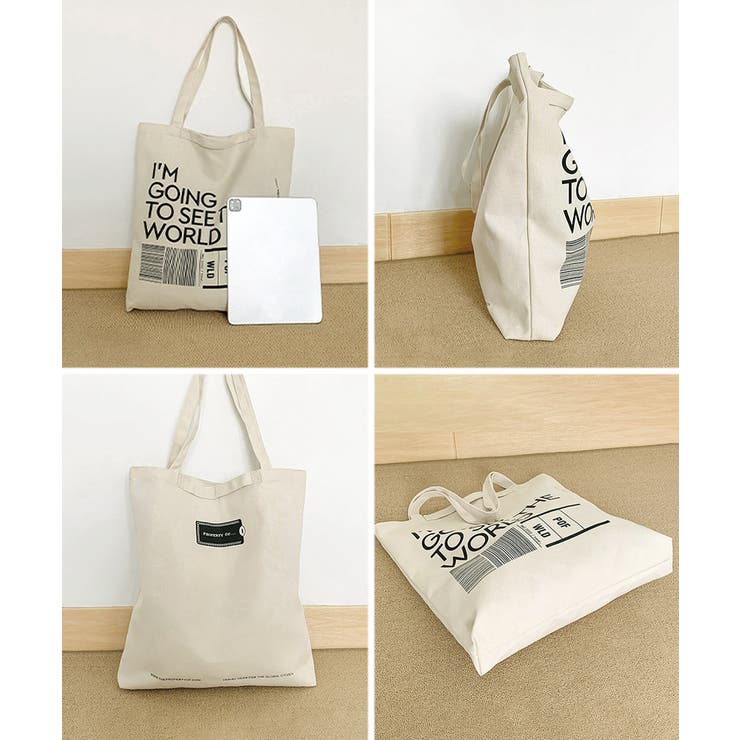 英字ロゴトートバッグa4縦型バッグ帆布鞄 | SUNSHINE CLOSET | 詳細画像18 