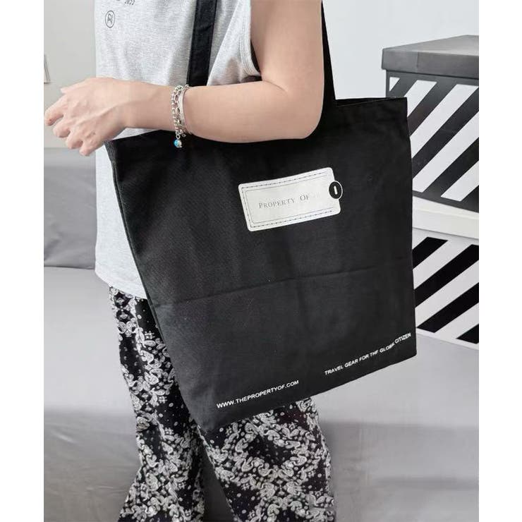 英字ロゴトートバッグa4縦型バッグ帆布鞄 | SUNSHINE CLOSET | 詳細画像9 