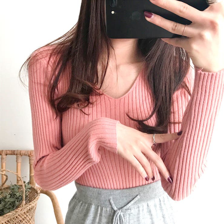 タイト リブニット vネック きれいめ | SUNSHINE CLOSET | 詳細画像13