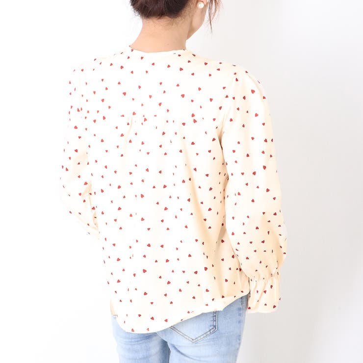 ハート柄 シャツブラウス レディースVネック | SUNSHINE CLOSET | 詳細画像16 