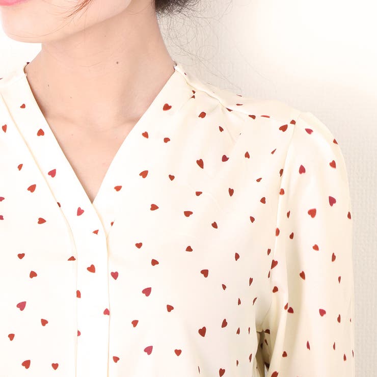 ハート柄 シャツブラウス レディースVネック | SUNSHINE CLOSET | 詳細画像17 