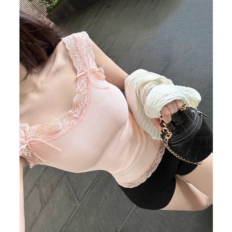 レースタンクトップ リブインナー 薄手 | SUNSHINE CLOSET | 詳細画像1 