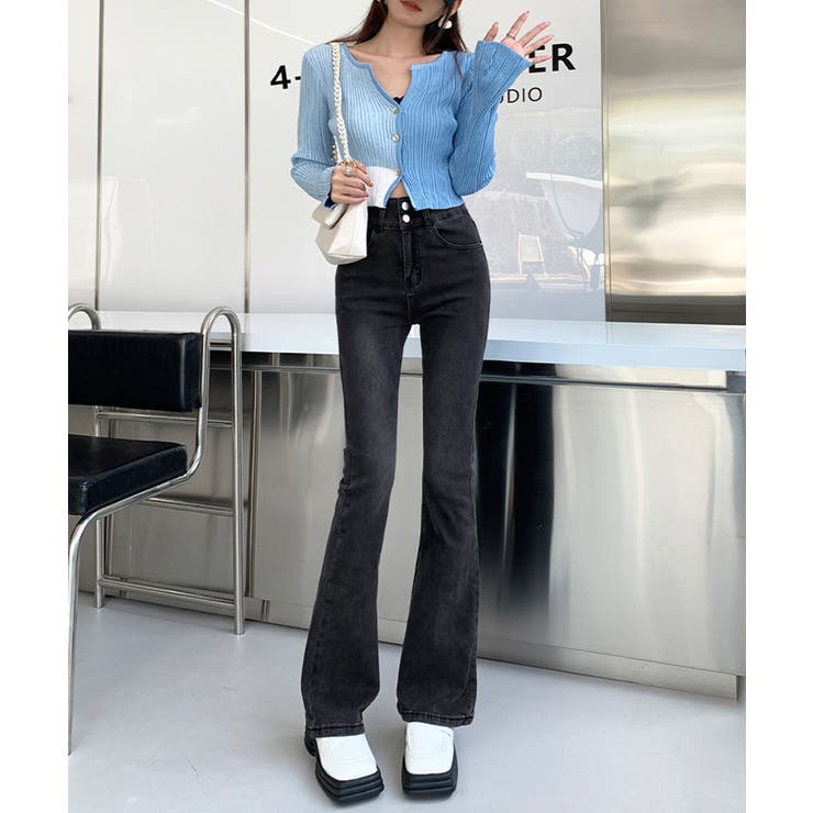 セミフレアデニムパンツ 美脚おしゃれ | SUNSHINE CLOSET | 詳細画像4 