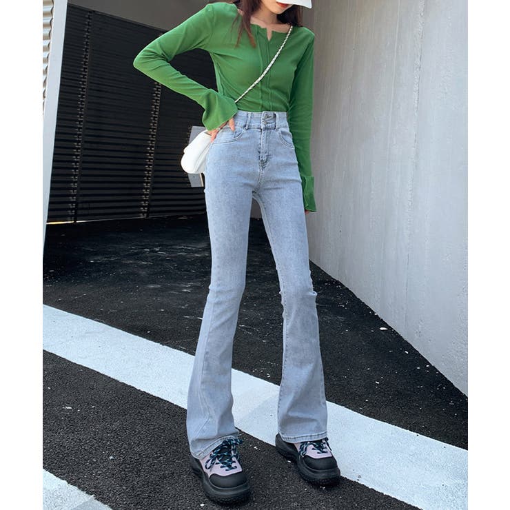 セミフレアデニムパンツ 美脚おしゃれ | SUNSHINE CLOSET | 詳細画像9 