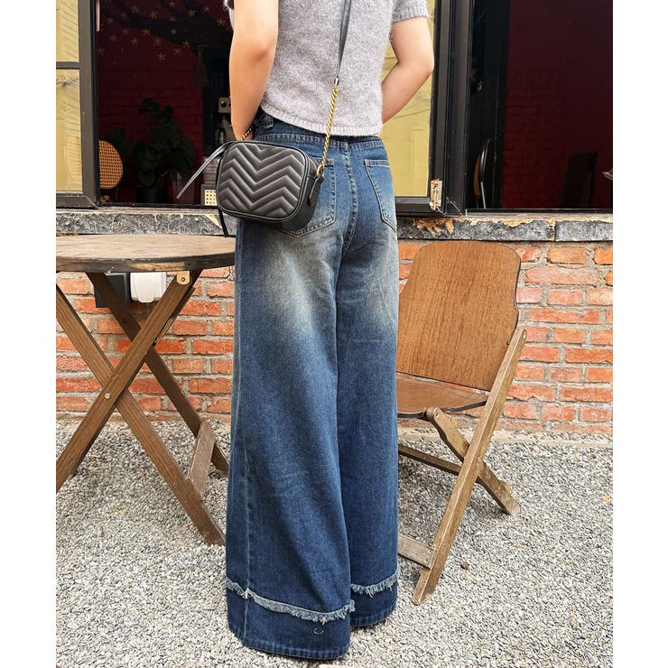 ハイウエスト デニムワイドパンツ 韓国風 | SUNSHINE CLOSET | 詳細画像16 