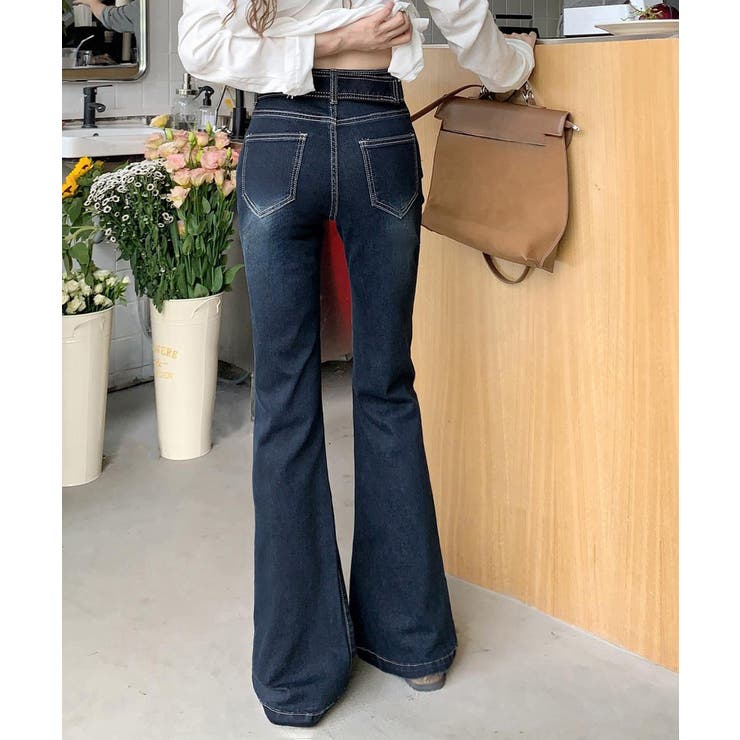 セミフレアデニムパンツ レディース 美脚 | SUNSHINE CLOSET | 詳細画像2 