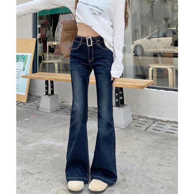 セミフレアデニムパンツ レディース 美脚 | SUNSHINE CLOSET | 詳細画像5 