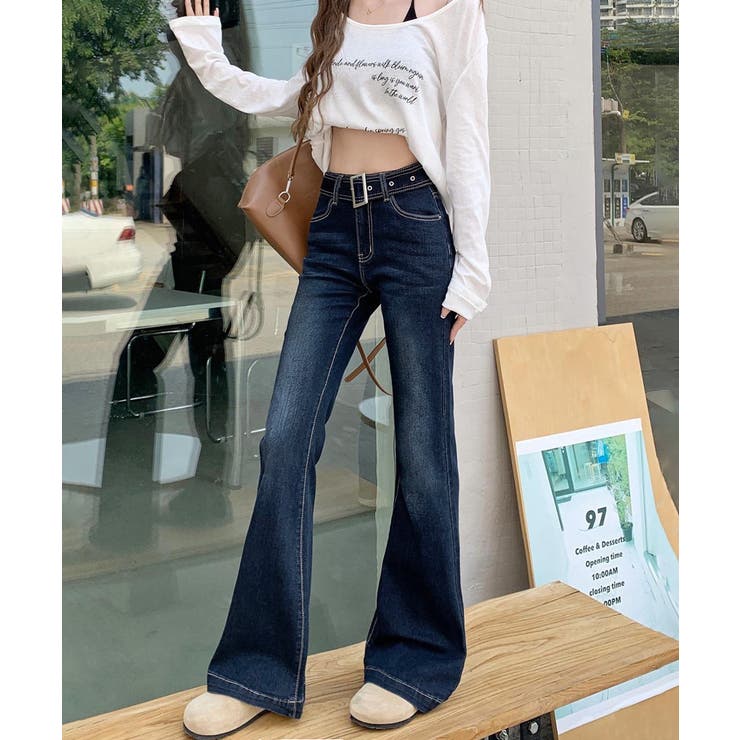 セミフレアデニムパンツ レディース 美脚 | SUNSHINE CLOSET | 詳細画像6 