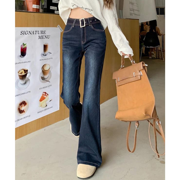 セミフレアデニムパンツ レディース 美脚 | SUNSHINE CLOSET | 詳細画像7 