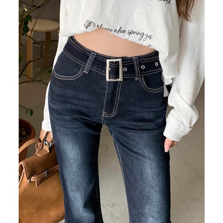 セミフレアデニムパンツ レディース 美脚 | SUNSHINE CLOSET | 詳細画像8 