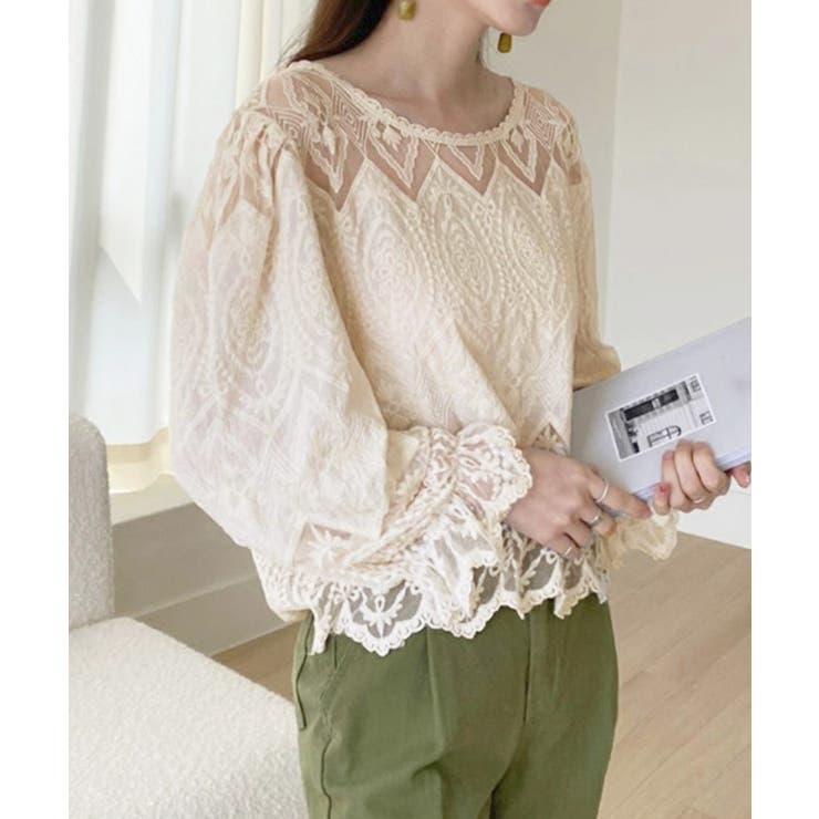 レース透かし袖ボリュームブラウス 春夏 | SUNSHINE CLOSET | 詳細画像10 