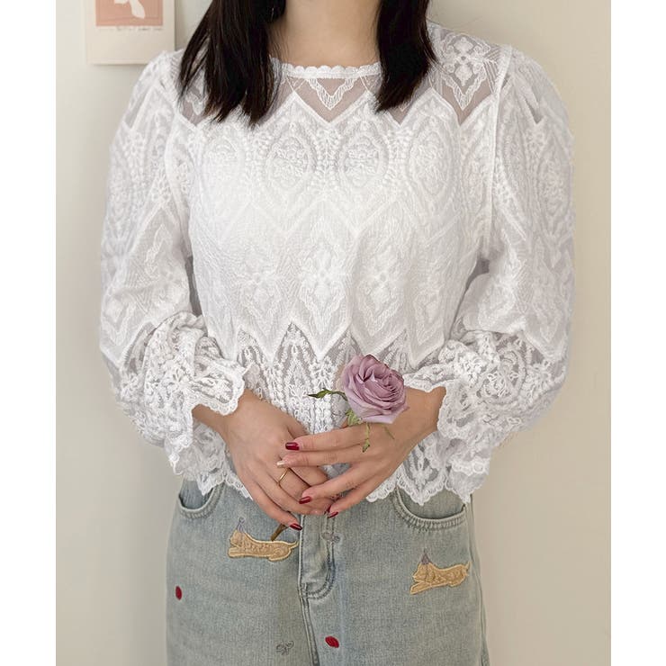 レース透かし袖ボリュームブラウス 春夏 | SUNSHINE CLOSET | 詳細画像13 