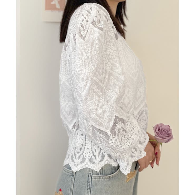 レース透かし袖ボリュームブラウス 春夏 | SUNSHINE CLOSET | 詳細画像14 