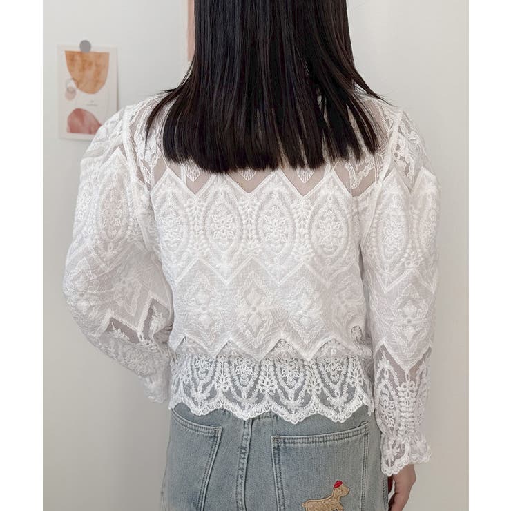 レース透かし袖ボリュームブラウス 春夏 | SUNSHINE CLOSET | 詳細画像15 