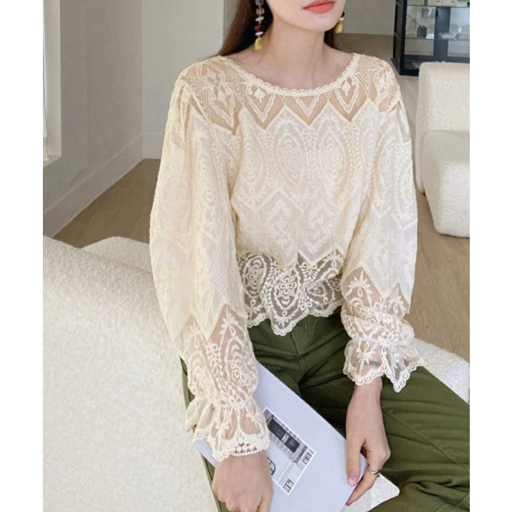 レース透かし袖ボリュームブラウス 春夏 | SUNSHINE CLOSET | 詳細画像9 