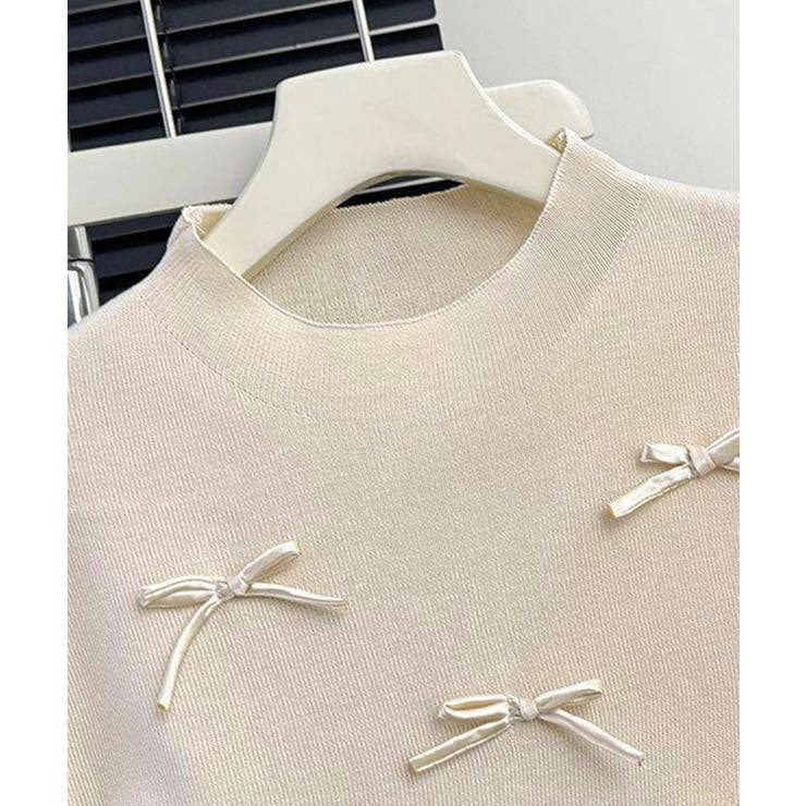 リボン付きリブニット プチハイネック夏服 | SUNSHINE CLOSET | 詳細画像17 