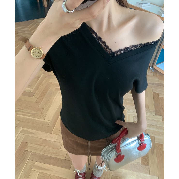 VネックTシャツ春夏 半袖トップス韓国風 | SUNSHINE CLOSET | 詳細画像10 