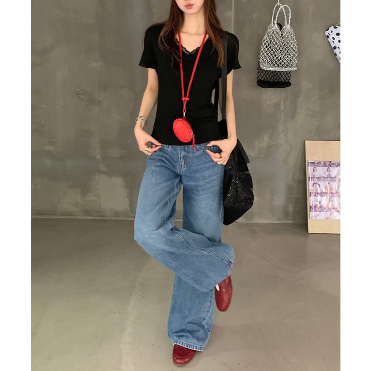 VネックTシャツ春夏 半袖トップス韓国風 | SUNSHINE CLOSET | 詳細画像12 