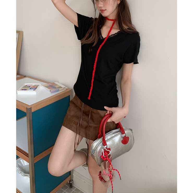 VネックTシャツ春夏 半袖トップス韓国風 | SUNSHINE CLOSET | 詳細画像9 