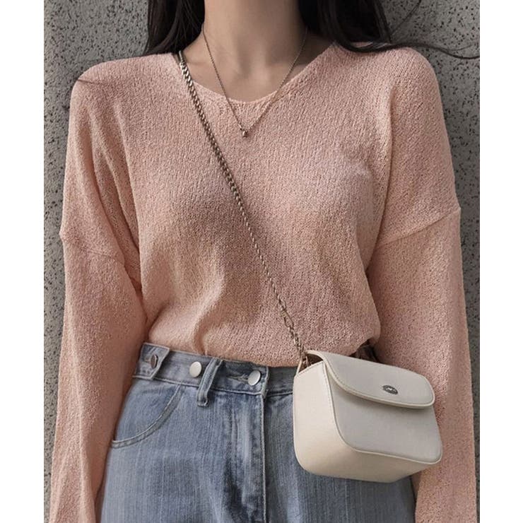 透け感ニットトップス Vネック 長袖春服 | SUNSHINE CLOSET | 詳細画像10 