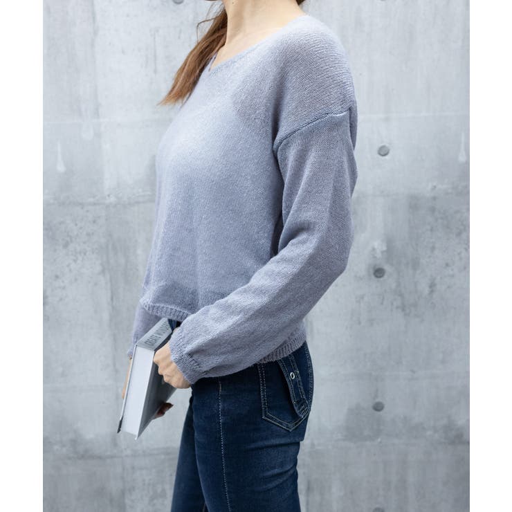 透け感ニットトップス Vネック 長袖春服 | SUNSHINE CLOSET | 詳細画像15 