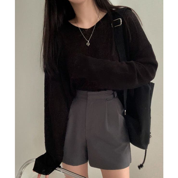 透け感ニットトップス Vネック 長袖春服 | SUNSHINE CLOSET | 詳細画像6 