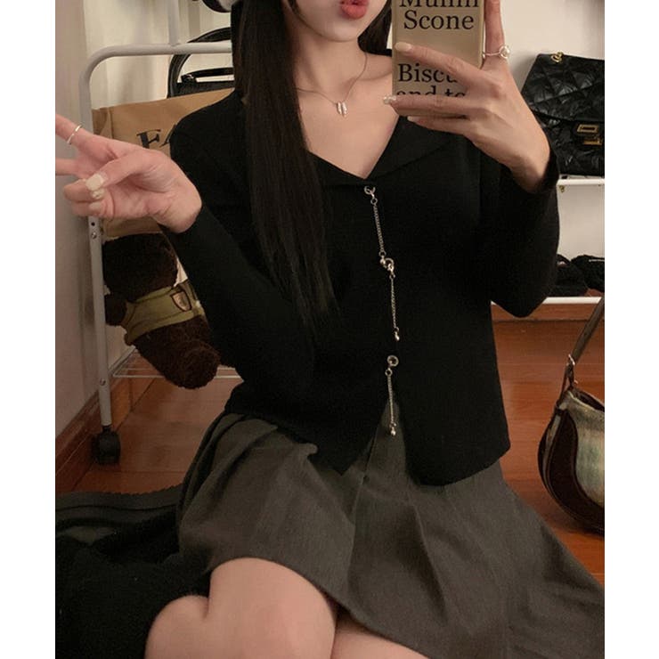 ニットトップス レディース Vネック長袖 | SUNSHINE CLOSET | 詳細画像4 