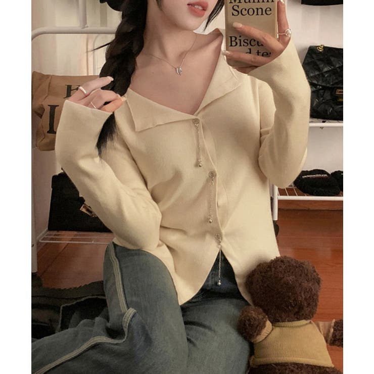 ニットトップス レディース Vネック長袖 | SUNSHINE CLOSET | 詳細画像7 