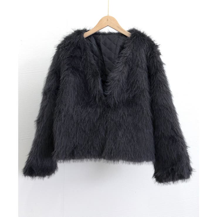 韓国風ノーカラーフェイクファージャケット | SUNSHINE CLOSET | 詳細画像15 