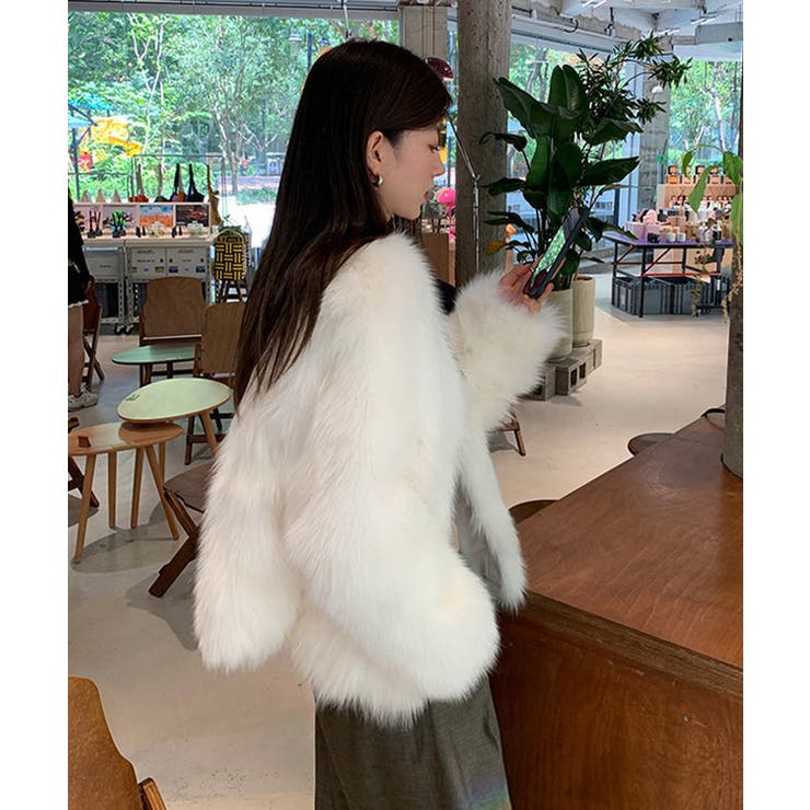 韓国風ノーカラーフェイクファージャケット | SUNSHINE CLOSET | 詳細画像6 