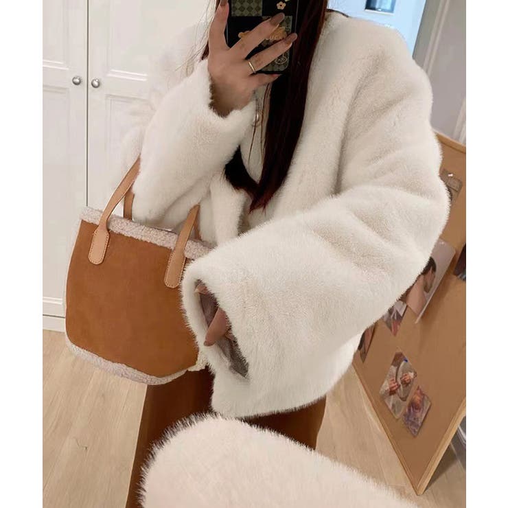 ファージャケット ふわふわ パールボタン | SUNSHINE CLOSET | 詳細画像1 