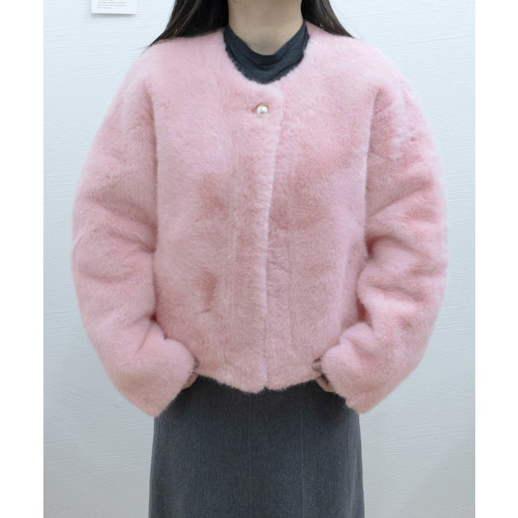 ファージャケット ふわふわ パールボタン | SUNSHINE CLOSET | 詳細画像12 