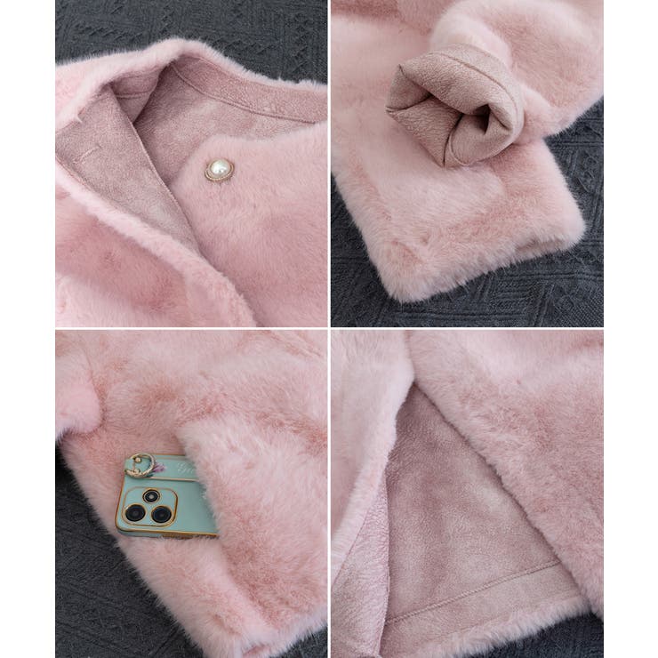 ファージャケット ふわふわ パールボタン | SUNSHINE CLOSET | 詳細画像18 